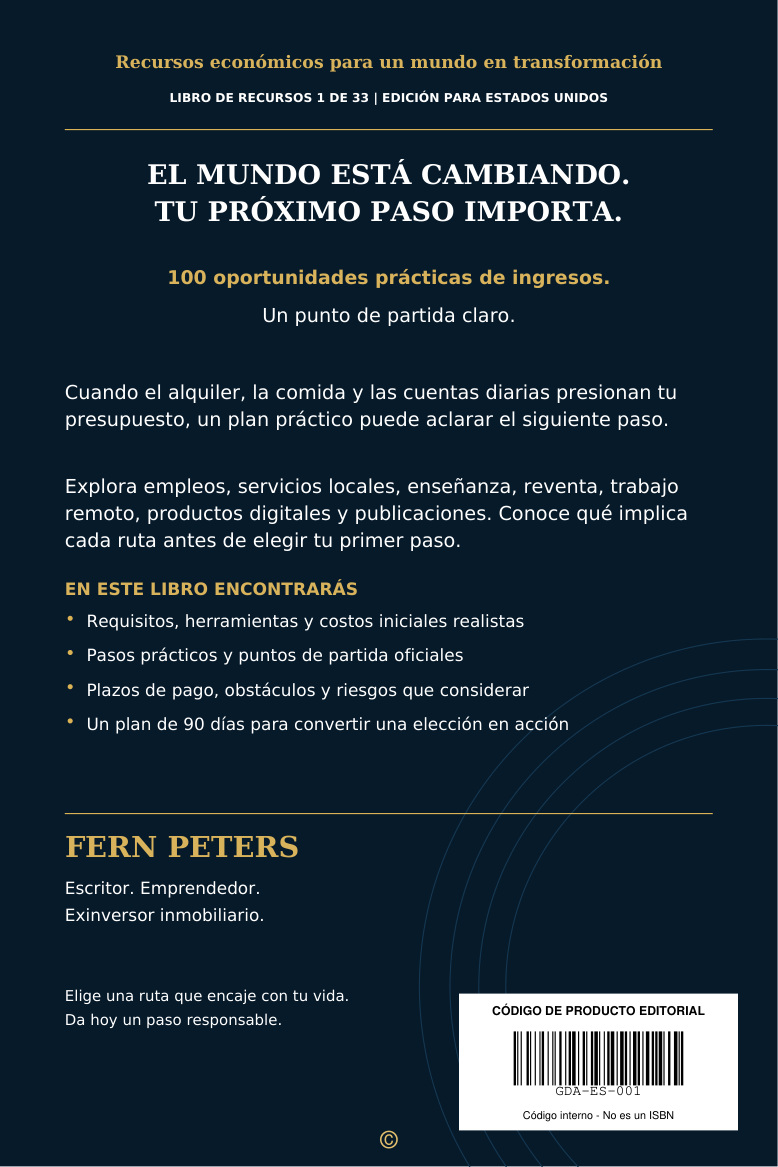 Contraportada en español del Libro 1 con 100 oportunidades
